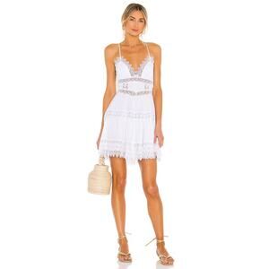 Charo Ruiz Ibiza Rachel Lace Trimmed Mini Dress in White Size XS